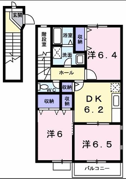グリーンコーポラスA(3DK/2階)の間取り写真