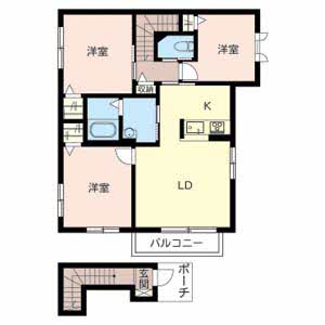 シャーメゾン高町(3LDK/2階)の間取り写真