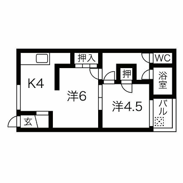 八代ハイツ(2K/2階)の間取り写真