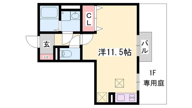 エマーブル(ワンルーム/2階)の間取り写真