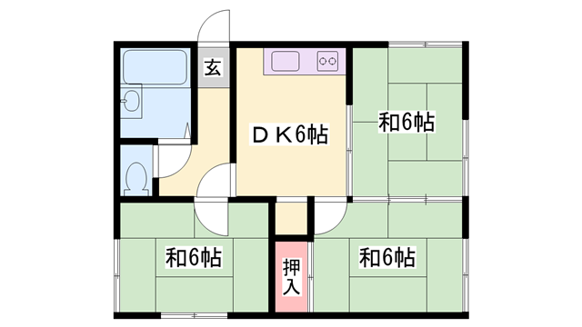 大池ハイツ(3DK/1階)の間取り写真