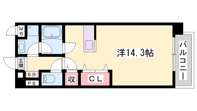 OA FLAT西延末(ワンルーム/3階)の間取り写真
