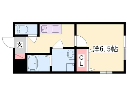 ネストプラス網干駅前(1K/1階)の間取り写真