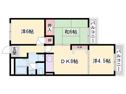 ココシャルム I(3DK/2階)の間取り写真