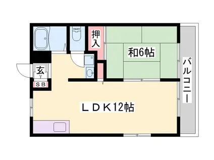 サンライフ森の西(1LDK/2階)の間取り写真