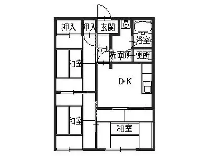 サンシャインハイム(3DK/1階)の間取り写真
