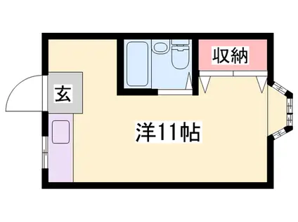 書写アパートB(ワンルーム/2階)の間取り写真