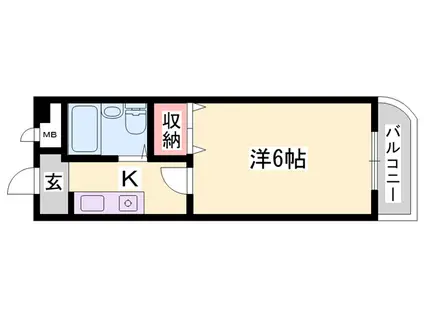 ジュネス高砂Ⅲ(1K/2階)の間取り写真
