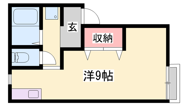 エステート八代(ワンルーム/2階)の間取り写真