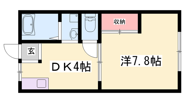 サンシティ野里(1DK/2階)の間取り写真