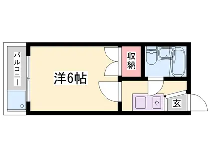 アルファ嬉野(1K/1階)の間取り写真