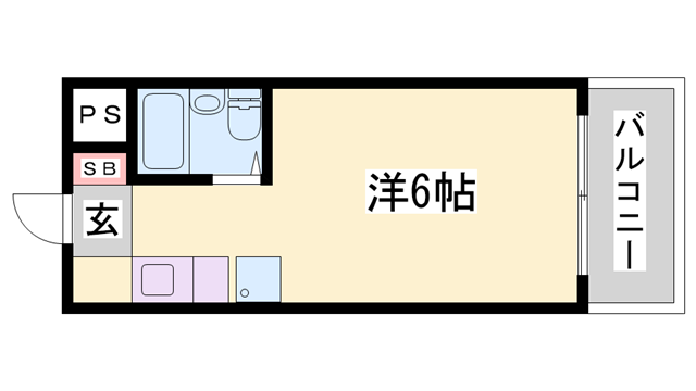 クリアキューブ姫路(ワンルーム/1階)の間取り写真