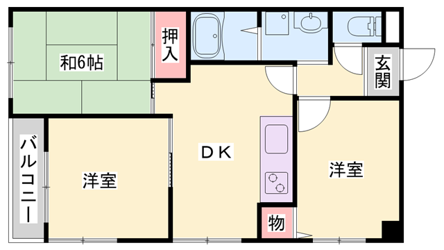 ロイヤルコーポ荒井(2LDK/2階)の間取り写真