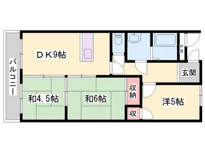 コーポ平野(3DK/2階)の間取り写真