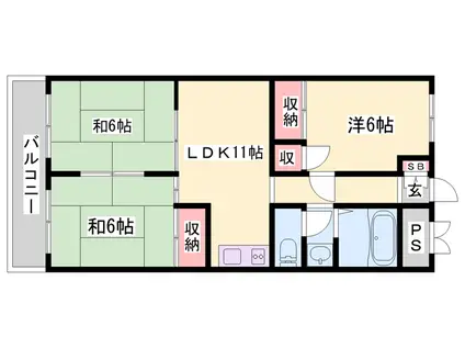 シティライフ東加古川(3LDK/2階)の間取り写真