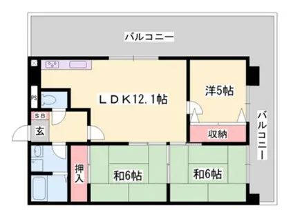 メゾンセルベイル(3LDK/7階)の間取り写真