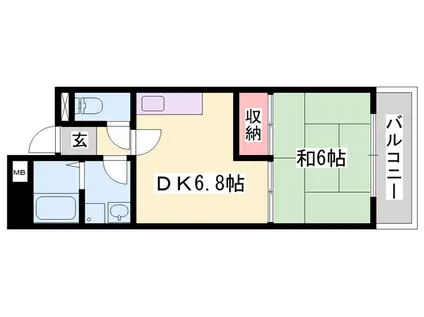 ペシュMOTOSHIO(1DK/5階)の間取り写真