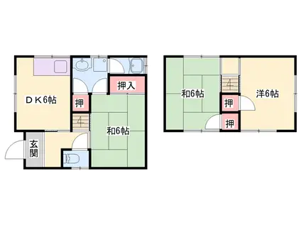姫新線 播磨高岡駅 徒歩20分 2階建 築53年(3DK)の間取り写真