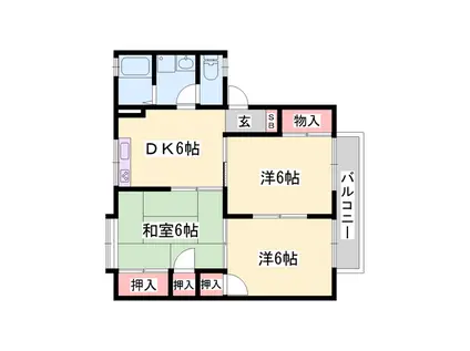 ヒダリタカバネ526(3DK/1階)の間取り写真