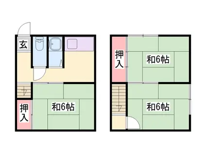 姫新線 余部駅 徒歩34分 2階建 築54年(3K)の間取り写真