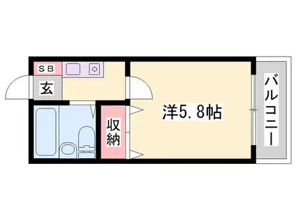 グリーンハイツ南駅前(1K/8階)の間取り写真