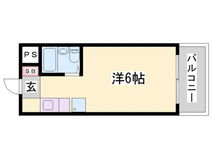 クリアキューブ姫路(ワンルーム/2階)の間取り写真