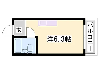 マイコーポ白国(ワンルーム/3階)の間取り写真