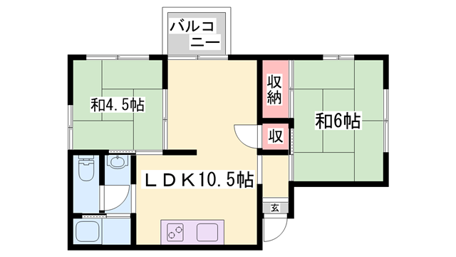 田中ハイツ(2LDK/1階)の間取り写真
