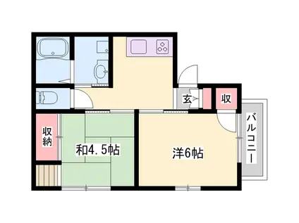 シティハイムハーモニックス(2K/2階)の間取り写真