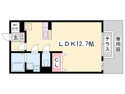 プランドール堂本(ワンルーム/1階)の間取り写真