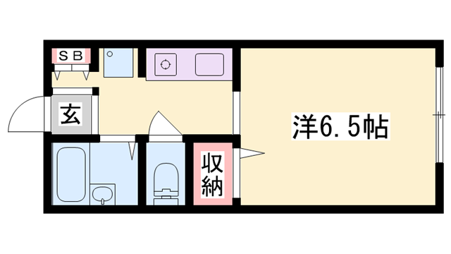 ハイネス モン(1K/2階)の間取り写真
