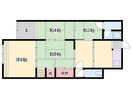 赤穂線 相生駅(兵庫) 徒歩23分 2階建 築66年(4K)の間取り写真