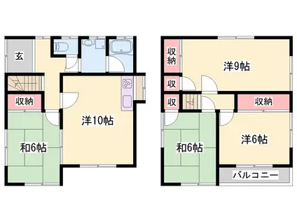 播但線 鶴居駅 徒歩22分 2階建 築25年(4LDK)の間取り写真