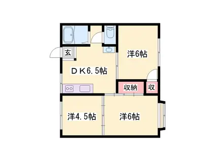 コーポラスみき(3DK/2階)の間取り写真