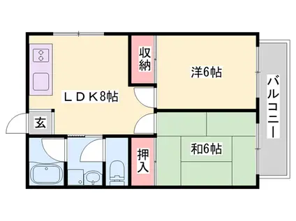 長田コーポ(2DK/1階)の間取り写真