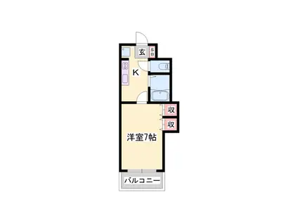 ジュネス保城(1K/5階)の間取り写真