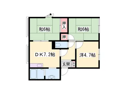ハイツ南条(3DK/2階)の間取り写真
