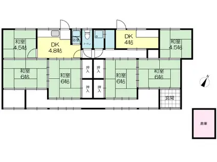 赤穂線 相生駅(兵庫) 徒歩24分 1階建 築83年(6DK)の間取り写真