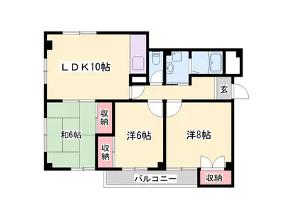 マイシティ101(3LDK/2階)の間取り写真