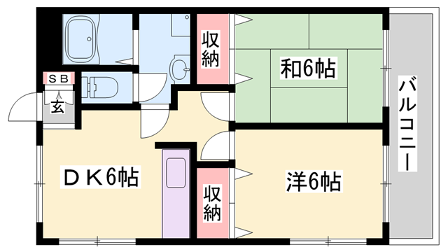 ゼクセル(2DK/2階)の間取り写真