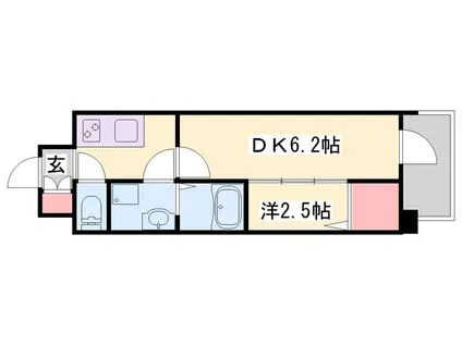 アルティザ姫路(1DK/12階)の間取り写真