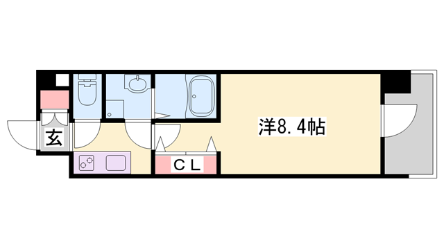 アルティザ姫路(1K/9階)の間取り写真