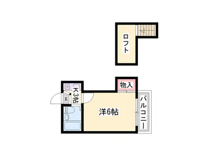 グリーンヒルズ神和(1K/2階)の間取り写真