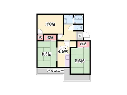 センチュリーアミー(3DK/4階)の間取り写真