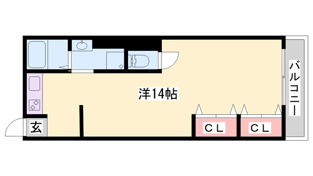 FELICE手柄(ワンルーム/4階)の間取り写真