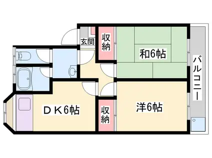 サンフラッツ(2DK/2階)の間取り写真