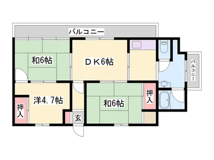 メゾン白鷺(3DK/5階)の間取り写真