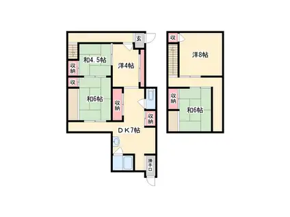 山陽電気鉄道網干線 山陽網干駅 徒歩10分 2階建 築65年(5DK)の間取り写真