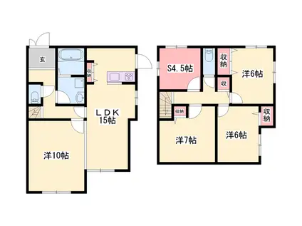 山陽本線 網干駅 バス乗車時間:15分 福田バス停で下車 徒歩8分 2階建 築25年(4SLDK)の間取り写真