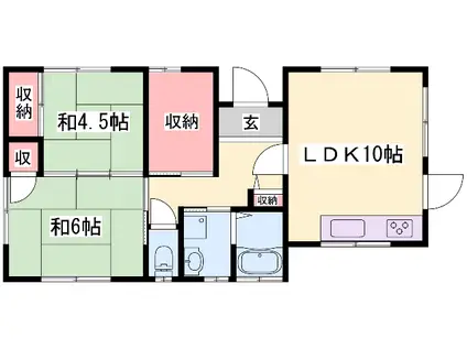 山陽電気鉄道本線 飾磨駅 徒歩15分 1階建 築23年(2SLDK)の間取り写真